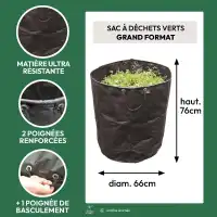 Grand sac à déchets verts ultra résistant pour usage intensif 250L - D.66 x H.76cm