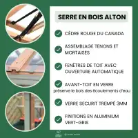 Serre de jardin en bois ALTON Six - Cèdre rouge 5,18m2