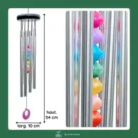 Carillon à vent 7 chakras - 6 tubes aluminium - H. 54cm
