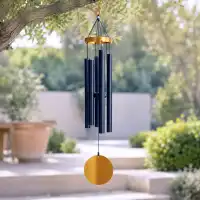 Carillon à vent 91cm en aluminium noir et doré