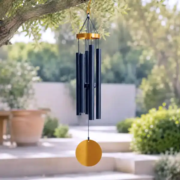 carillon a vent noir et dore