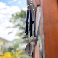 Carillon à vent 106cm en aluminium noir