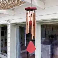 Carillon à vent bois et aluminium 30cm - Bronze