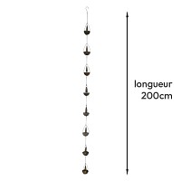 Chaine de pluie en métal Cloches, patine bronze - L. 2m
