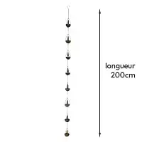 Chaine de pluie en métal Cloches, patine bronze - L. 2m