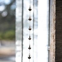 Chaine de pluie en métal Cloches, patine bronze - L. 2m