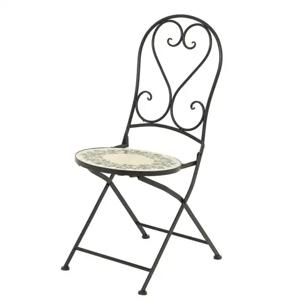 chaise jardin fer mosaique