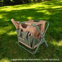 Tabouret pliable avec sac rangement pour outils