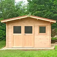 Chalet de jardin OYONNAX 20m2 - Bois Douglas 55mm fabrication française L. 5,1 x l. 3,9 x H. 2,7m
