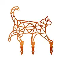 Silhouette chat origami en acier corten H. 50cm