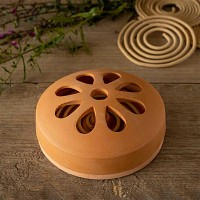 Set de 10 spirales à la citronnelle et support en terre cuite