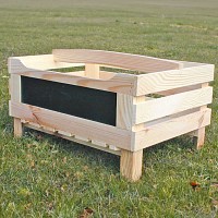 Clayette - Cagette empilable en bois pour fruits et légumes avec ardoise L. 40 x l. 30 x H. 41cm
