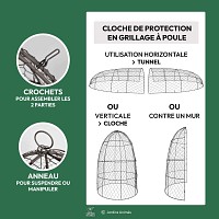 Cloche pour le jardin en grillage à poule Ogive ou Tunnel de protection jeunes plants - D. 50 x H. 75cm
