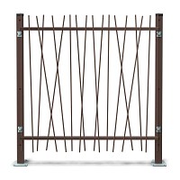 Clôture barreaudée ALIA en métal brun, fabrication française - L.1m x H.1m