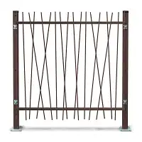 Clôture barreaudée ALIA en métal brun, fabrication française - L.1m x H.1m