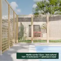 Clôture bois personnalisable Majesta - Panneau treillis premium avec cadre H.200cm