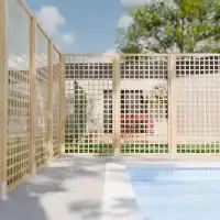 Clôture bois personnalisable Majesta - Panneau treillis premium avec cadre H.200cm