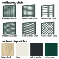 Clôture bois personnalisable Majesta - Panneau treillis premium avec cadre H.200cm