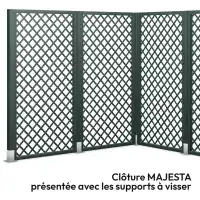 Clôture bois personnalisable Majesta - Panneau treillis premium avec cadre H.200cm