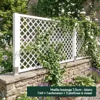 Clôture muret personnalisable Majesta - Panneau treillis premium avec cadre H.100cm