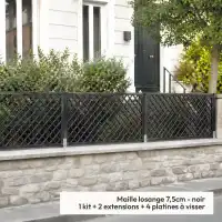 Clôture muret personnalisable Majesta - Panneau treillis premium avec cadre H.100cm