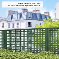 Clôture muret personnalisable Majesta - Panneau treillis premium avec cadre H.100cm