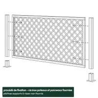 Clôture muret personnalisable Majesta - Panneau treillis premium avec cadre H.100cm