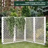Clôture bois personnalisable Majesta - Panneau treillis premium avec cadre H.200cm