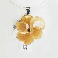 Collier pendentif vraie fleur de pensée