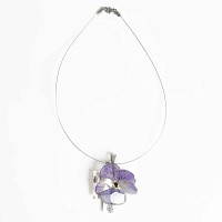 Collier pendentif vraie fleur de pensée
