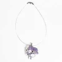 Collier pendentif vraie fleur de pensée