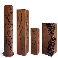 Colonnes décoratives en métal pour le jardin