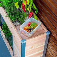 Balcomposteur - Potager en bois avec composteur intégré