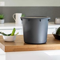 Bokashi Box Composteur de cuisine 10L - 1er prix - 1 seau gris - D.26 x H.30,5 cm - Fabriqué en France