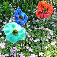 Fleur de verre Coquelicot artisanale