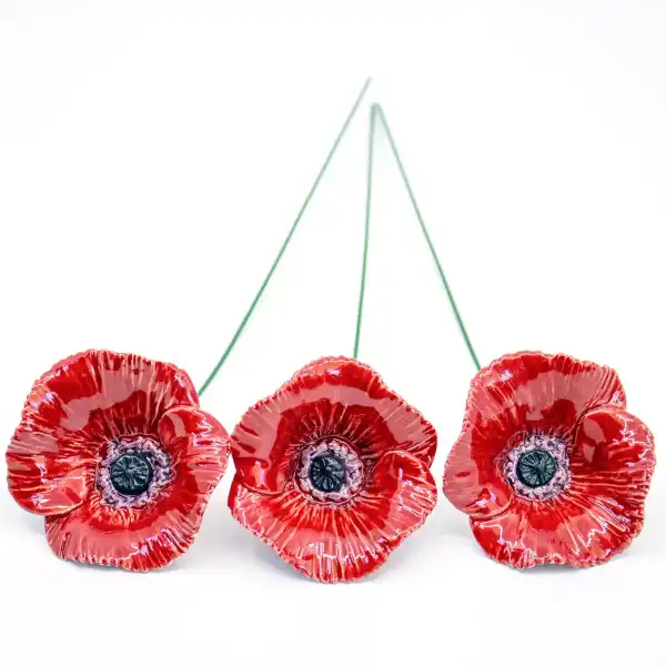 coquelicot rouge ceramique par3 flo132