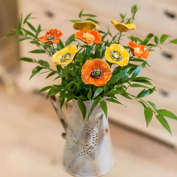 coquelicots oranges champetre ceramique