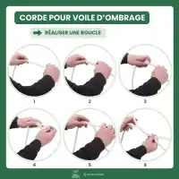 Lot de 2 cordes pour voile d'ombrage 2 x 5m