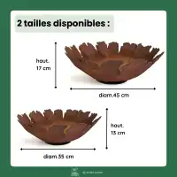 Coupe déco jardin en métal rouillé
