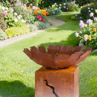 Coupe déco jardin en métal rouillé