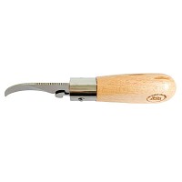 Couteau à champignons pliant artisanal + étui en cuir