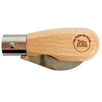 Couteau à champignons pliant artisanal + étui en cuir