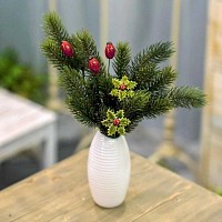 Cynorhodon - Fleur en céramique sur tige à planter