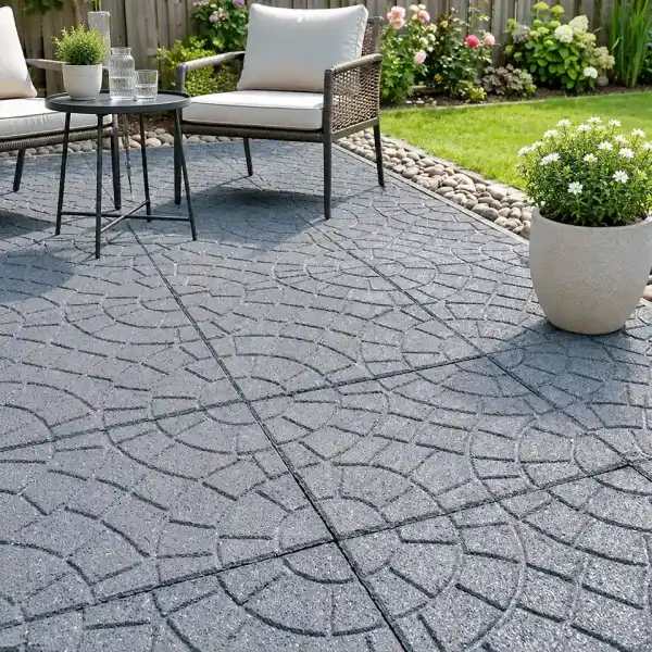 dalle terrasse grise caoutchouc pave