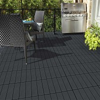Dalles caillebotis clipsables 30x30cm - Caoutchouc recyclé - lot de 6
