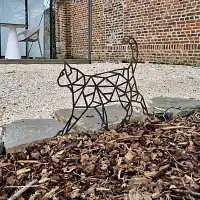 Silhouette chat origami en acier corten H. 50cm