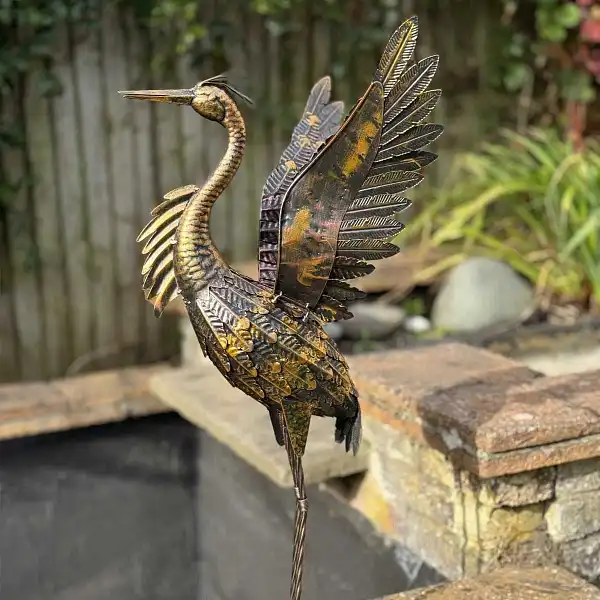 deco heron jardin