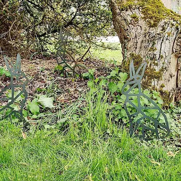 deco lapin corten jardin