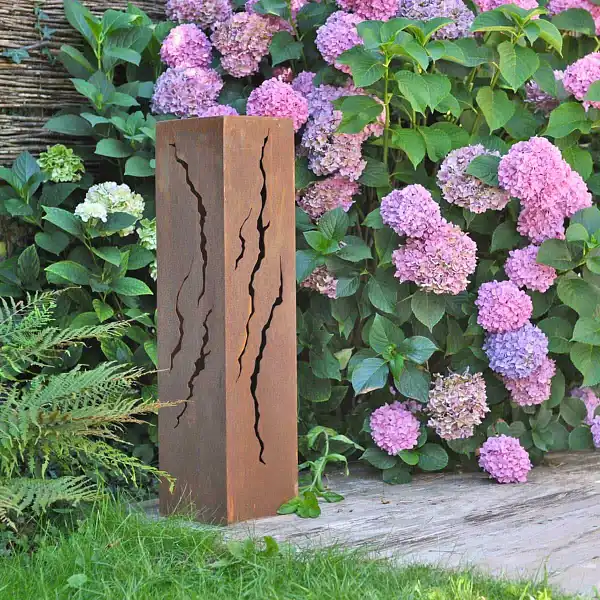 deco metal rouille colonne