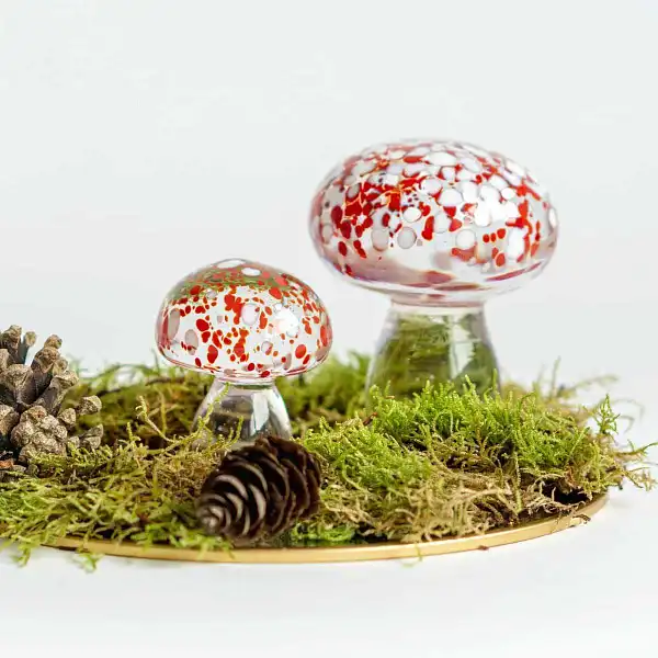 decoration amanite champignon verre